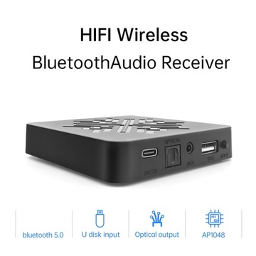 Высококачественный цифровой аудиоресивер BT5.0 с оптическим разъемом AUX и разъемом 3,5 мм