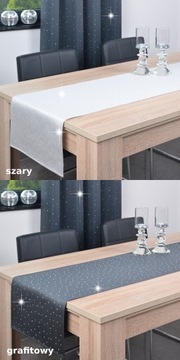 elegancki pas dekoracyjny SZAFIR 40x160 bieżnik na stół czarny