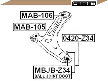 фото thumb №2, Втулка важеля [febest]