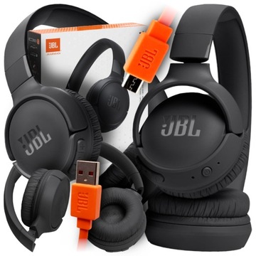 JBL TUNE 520BT CZARNE SŁUCHAWKI NAUSZNE BLUETOOTH PURE BASS 57H GRATIS
