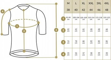 Bluzka koszulka rowerowa PRZEDŁUŻANY TYŁ KIESZEŃ ODBLASK ZAMEK unisex 3XL