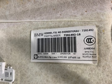фото thumb №8, Bmw 3 f31 потолок потолок серый everest grau оригинал