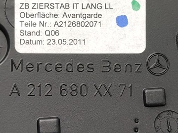 фото thumb №13, Панель раздаточная решётка воздуховод dekor планка алюминий mercedes w212 eu