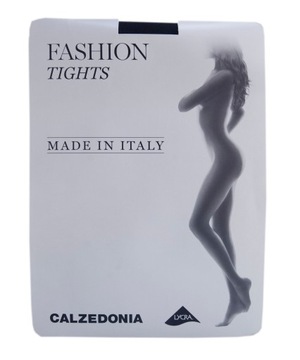 CALZEDONIA rajstopy czarne wzorzyste 3/4 M/L