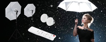 Zestaw 2 lamp Parasolka 110 cm 170W LED z pilotem