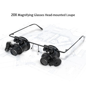 20X Magnifying Glasses Head Loupe with LED Light