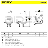 фото thumb №3, Фильтр топлива ridex 9f0061