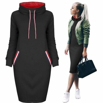 МОДНОЕ ЖЕНСКОЕ ПЛАТЬЕ-ТЮБИК, ДЛИННАЯ ТУНИКА, КОМФОРТНАЯ, ЦВЕТА OVERSIZE