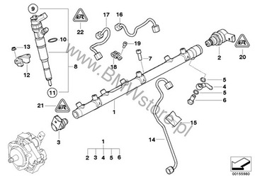фото thumb №10, Bmw e60 lci e90 2.5 3.0 d m57n2 планка вприскувальний датчик пального 7799610 07r