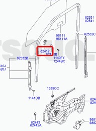 фото thumb №11, Uchwyt-szkło двері 2000-2006 hyundai santa fe 82412 26000