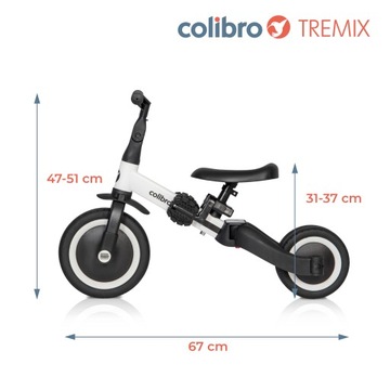 Трехколесный беговел TREMIX 4в1 длиной 12 м+