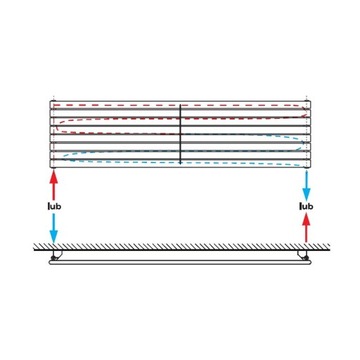 niski grzejnik poziomy Rene 53 x 180 kolory RAL