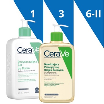 CeraVe Set Очищающий гель 473 мл Увлажняющее масло-пенка 473 мл