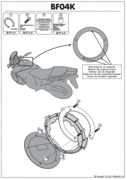 КРЕПЛЕНИЕ БАКОВОГО ЗАМКА KAPPA KAWASAKI ER-6N,ER-6F,VERS