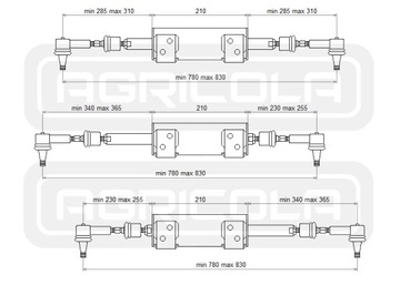 SIŁOWNIK CYLINDER WSPOMAGANIA MF SADOWNICZY 3502 + MOCOWANIA HYDROLIDER