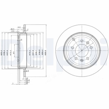 фото thumb №3, Delphi диски тормозные 2szt. зад peugeot 607 2.0-3.0 02.00-07.11