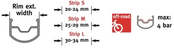 Набор из 2 лент и 2 бескамерных клапанов Effetto Mariposa Caffélatex Strip M 35