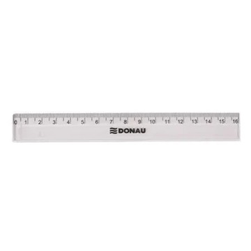 Linijka DONAU 16cm transparentna