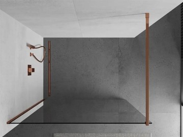 MEXEN KIOTO ŚCIANKA PRYSZNICOWA WALK-IN 120 x 200 CM ROSE GOLD szkło 8 mm