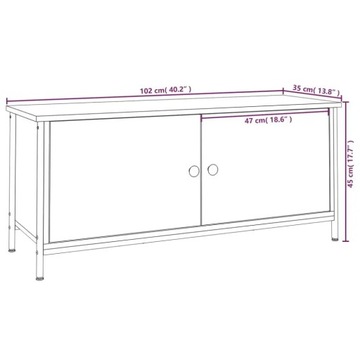 vidaXL Szafka TV, brązowy dąb, 102x35x45 cm, materiał drewnopochodny
