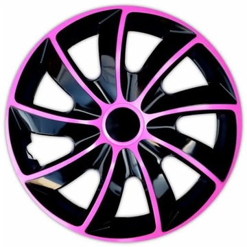 4 колпака NRM QUAD 15 дюймов ЧЕРНЫЙ РОЗОВЫЙ SPORT