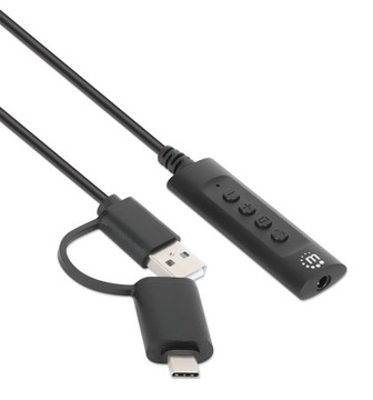 MANHATTAN ADAPTER KARTA DŹWIĘKOWA ZEWNĘTRZNA USB-C/USB-A NA JACK 3.5MM TRRS