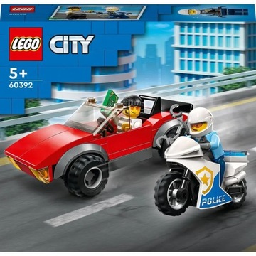 LEGO City 60392 ПОЛИЦИЯ Мотоцикл Воровская машина 59 кубиков 5+