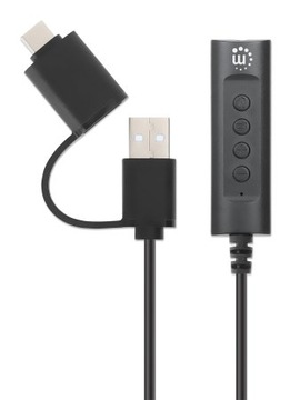 MANHATTAN ADAPTER KARTA DŹWIĘKOWA ZEWNĘTRZNA USB-C/USB-A NA JACK 3.5MM TRRS