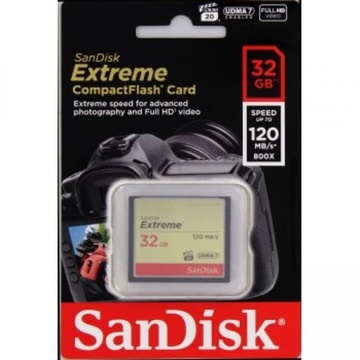 SANDISK 32 ГБ Compact Flash EXTREME CF +120/85 МБ/с