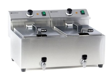 Фритюрница с краном 2 × 8 л HENDI 16л 230В/3500Вт