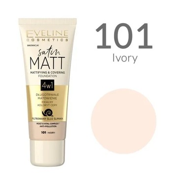 Eveline Satin Matt Foundation 4in1 101 Ivory