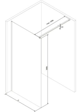 MEXEN KIOTO ŚCIANKA PRYSZNICOWA WALK-IN 120 x 200 CM ROSE GOLD szkło 8 mm