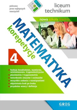 Matematyka Korepetycje 4 Liceum i technikum