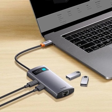 Адаптер BASEUS HUB 4 в 1 Type C на 3 адаптера USB 3.0 + Ethernet RJ45