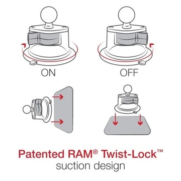 Крепление RAM на присоске Twist-Lock, размер головки B 1