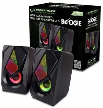 Zestaw głośników 2.0 Esperanza Rainbow Boogie 5 W czarny