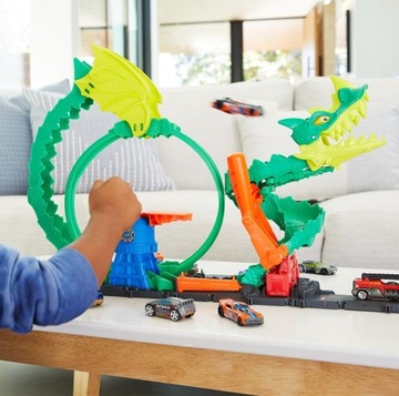 HOT WHEELS CITY CAR TRACK НАПАДЕНИЕ ДРАКОНА НА ТРЕК ПОЖАРНОЙ СЛУЖБЫ 5+ HDP03