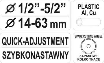OBCINAK DO CIĘCIA RUR 14 - 63mm SZYBKONASTAWNY