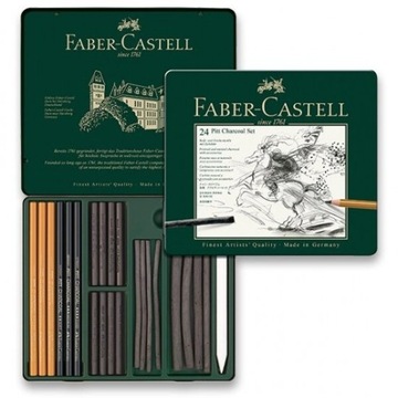 Zestaw węgli rysunkowych Pitt - Faber-Castell - 24 szt.