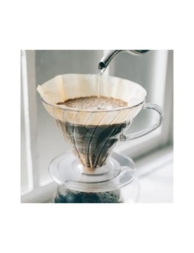 HARIO DRIP PLASTIKOWY PRZEZROCZYSTY V60-02 + FILTRY PAPIEROWE BIAŁE 100szt