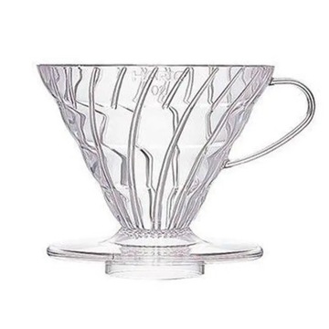 HARIO DRIP PLASTIKOWY PRZEZROCZYSTY V60-02 + FILTRY PAPIEROWE BIAŁE 100szt