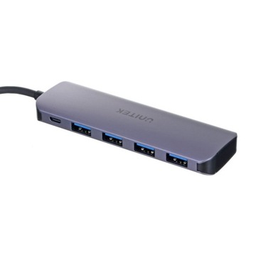 Концентратор Unitek Active с USB-C на 4 порта USB 3.1 Gen 1, microUSB, 5 Гбит/с, BC 1.2
