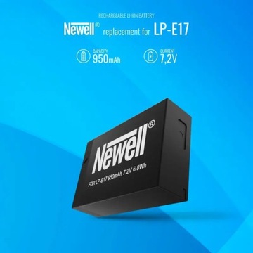 АККУМУЛЯТОР NEWELL LP-E17 ДЛЯ CANON EP 760D M3 M6 850D 950MAH + ЗАРЯДНОЕ УСТРОЙСТВО.