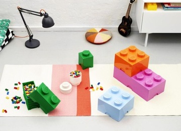 КОНТЕЙНЕР LEGO 25 СМ КИРПИЧ 4 КОРОБКИ ЛАзурный