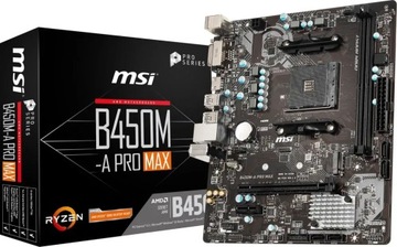 Материнская плата MSI B450M-A PRO MAX Micro ATX AMD AM4 DDR4 M.2 NVMe USB 3.1