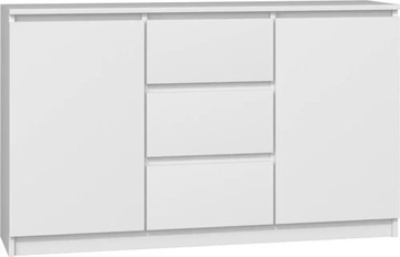КОМОД 2D3S 120СМ БЕЛЫЙ 3 ЯЩИКА 2 ДВЕРИ ГОСТИНАЯ