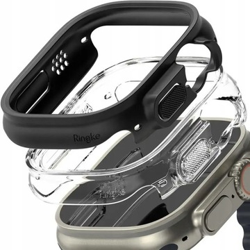 НАБОР RINGKE SLIM 2-PACK APPLE WATCH ULTRA 1 / 2 (49 ММ) ПРОЗРАЧНЫЙ и МАТОВЫЙ ЧЕРНЫЙ