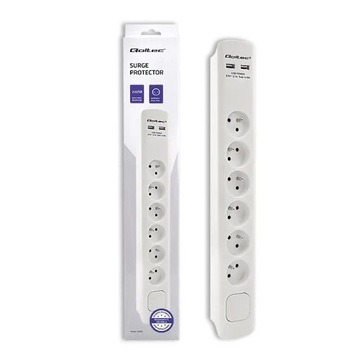 Противопомпажная полоса | 6 розеток | 2xUSB | 1|