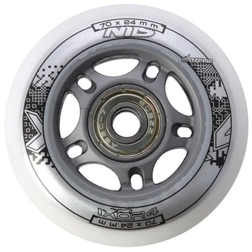 Колеса резиновые 4 шт 70х24 Белые NILS + Подшипники Abec7 8 шт