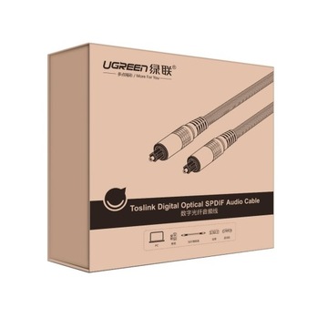 UGREEN AV108 Оптический кабель 1м Toslink Audio алюминий с оплеткой, 1м 02432